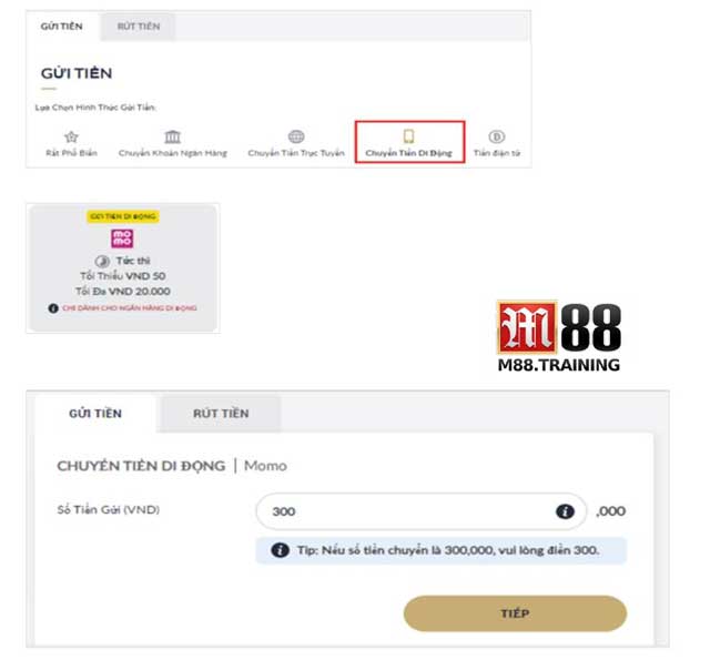 Cách nạp tiền vào M88 bằng ví điện tử chỉ vài thao tác đơn giản